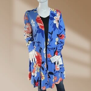 Lularoe Caroline Blue Cardigan Floral Sweater XL NWT! Last One Available!!!